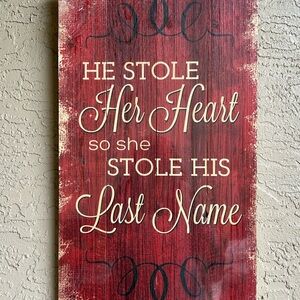 Red Rustic Wall Art Sign